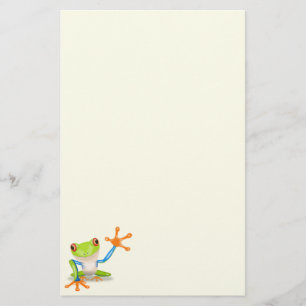 Waving red eyed Tree frog-illustratie Briefpapier