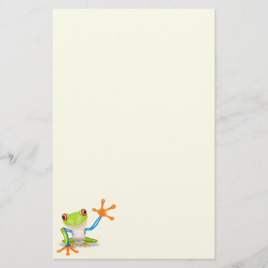 Waving red eyed Tree frog-illustratie Briefpapier (Voorkant)