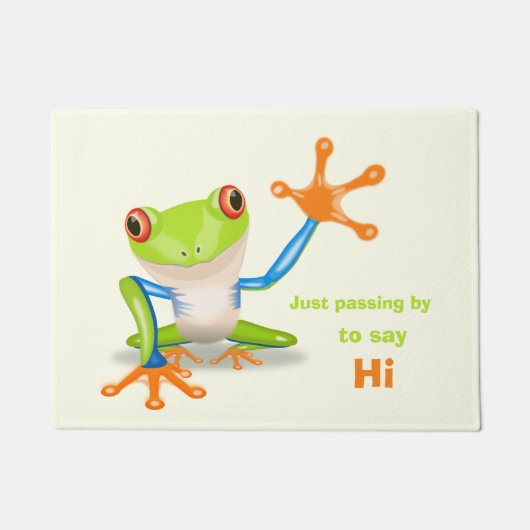 Waving red eyed Tree frog-illustratie Deurmat (Voorkant)