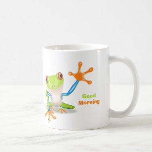 Waving red eyed Tree frog-illustratie Koffiemok
