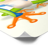 Waving red eyed Tree frog-illustratie Poster (Hoek)