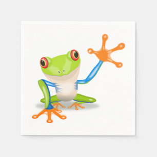 Waving red eyed Tree frog-illustratie Servet