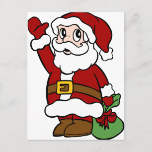 Waving Santa Claus Cartoon Character Feestdagenkaart