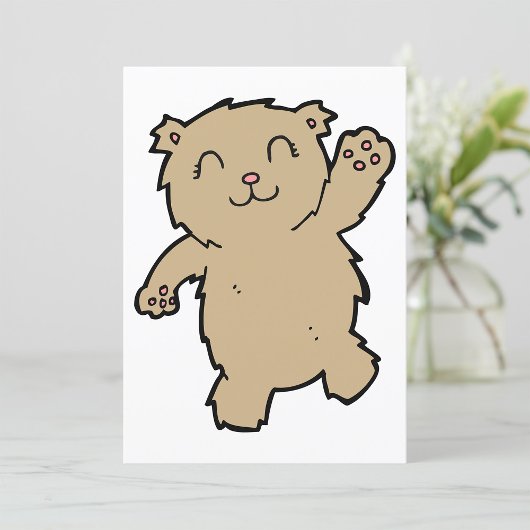 Waving Schattig lachend Beer Kaart