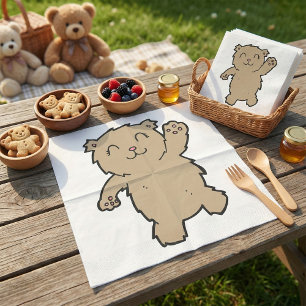 Waving Schattig lachend Beer Servet