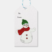 Waving Snowman Cadeaulabel (Voorkant)