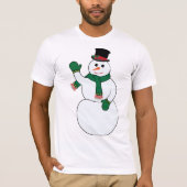 Waving Snowman Mannen T-shirt (Voorkant)