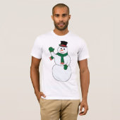 Waving Snowman Mannen T-shirt (Voorkant volledig)
