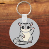 Waving Sugar Glider Cartoon Art Sleutelhanger (Voorkant)