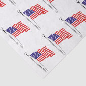 Waving USA Vlag Tekening #1 Tissuepapier (Detail)