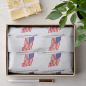 Waving USA Vlag Tekening #1 Tissuepapier (Geschenk)
