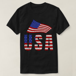 Waving USA vlag typografie T-shirt