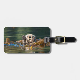 Waving Zee Otter Bagagelabel
