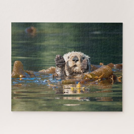 Waving Zee Otter Legpuzzel (Horizontaal)