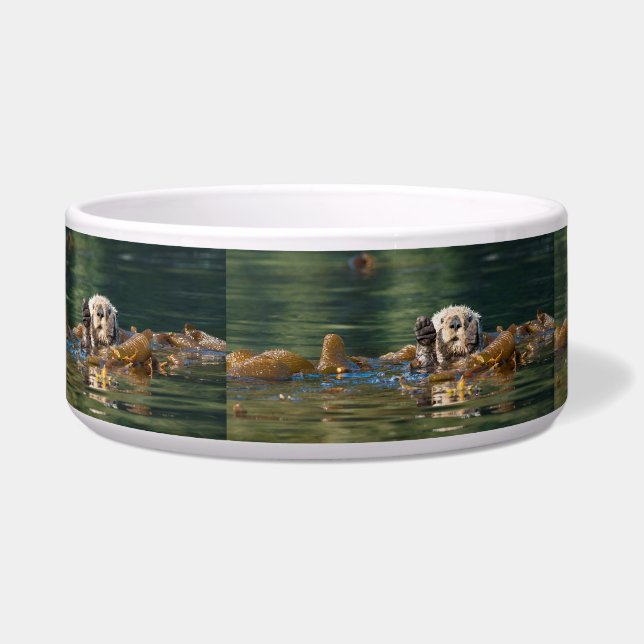 Waving Zee Otter Voerbakje (Links)