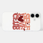Wavy 70s Font "Self Love Club" Hearts Case-Mate iPhone Case (Achterkant (horizontaal))