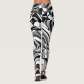 Wavy Abstract 270321 - 02 Zwart-wit Leggings (Achterkant)