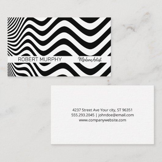 Wavy Abstract Pattern Visitekaartje (Voorkant / Achterkant)