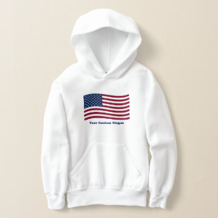 Wavy American Flag (met uw aangepaste slogan)