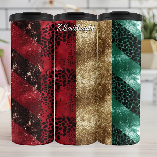 Wavy Animal Print Textured Design Thermosbeker