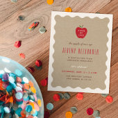 Wavy Apple Preschool Graduation Party Invitation