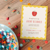 Wavy Apple Preschool Graduation Party Invitation