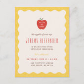 Wavy Apple Preschool Graduation Party Invitation (Devant)