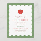 Wavy Apple Preschool Graduation Party Invitation (Devant)