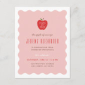Wavy Apple Preschool Graduation Party Invitation (Devant)