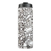 Wavy Bendy Circles Square Abstract Pen Drawing Thermosbeker (Voorkant)