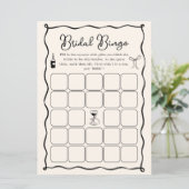 Wavy Black Fête des mariées italienne Bingo Carte (Debout devant)