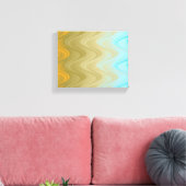 Wavy Blauw Groen Sinaasappel Abstract Canvas Afdruk (Insitu (Woonkamer))