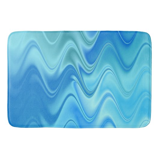 Wavy Blue Abstract Badmat (Voorkant)
