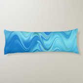 Wavy Blue Abstract Lichaamskussen (Achterkant)