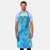 Wavy Blue Abstract Schort (Gedragen)