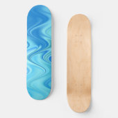 Wavy Blue Abstract Skateboard (Voorkant)