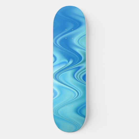 Wavy Blue Abstract Skateboard (Voorkant)