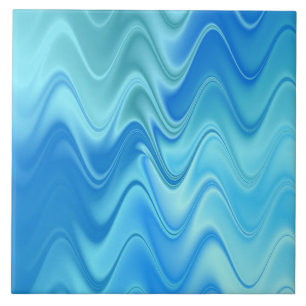 Wavy Blue Abstract Tegeltje
