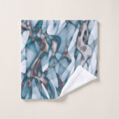 Wavy Blue Gold Abstract Art-strand handdoeken (Wasdoekje)
