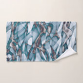 Wavy Blue Gold Abstract Art-strand handdoeken (Handdoek)