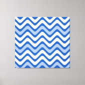 Wavy Blue Pattern Canvas Afdruk (Voorkant)