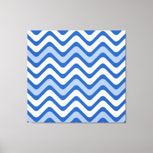 Wavy Blue Pattern Canvas Afdruk