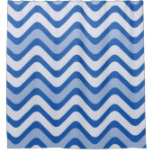 Wavy Blue Pattern Douchegordijn (Voorkant)