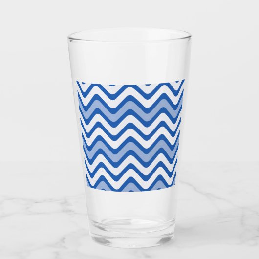 Wavy Blue Pattern Glas (Voorkant)