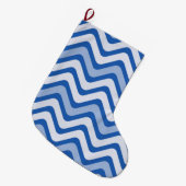 Wavy Blue Pattern Grote Kerstsok (Voorkant (Hangend))
