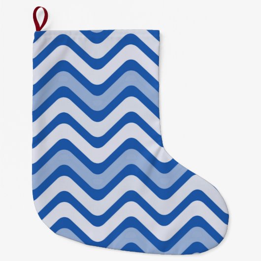 Wavy Blue Pattern Grote Kerstsok (Voorkant)