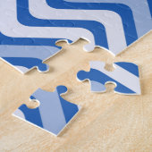 Wavy Blue Pattern Legpuzzel (Zijkant)
