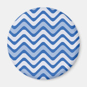 Wavy Blue Pattern Magneet (Voorkant)