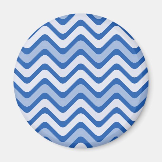 Wavy Blue Pattern Magneet (Voorkant)