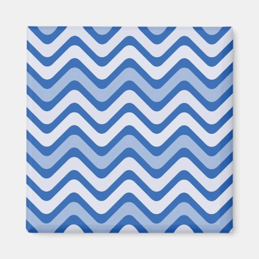 Wavy Blue Pattern Magneet (Voorkant)